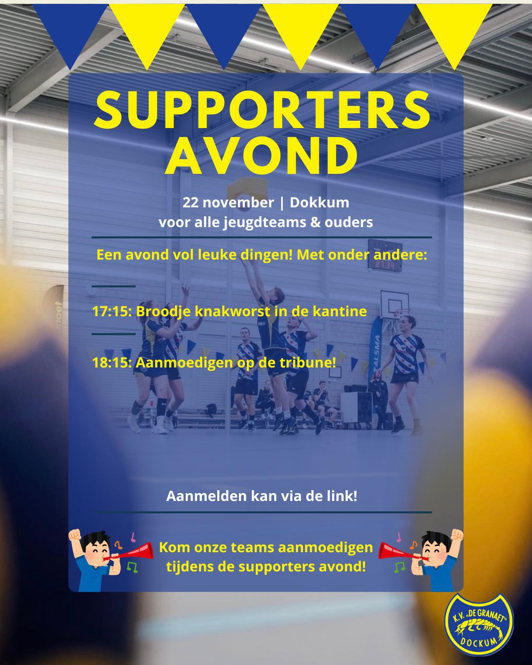 Supportersavond bij KV De Granaet – Zaterdag 22 november!