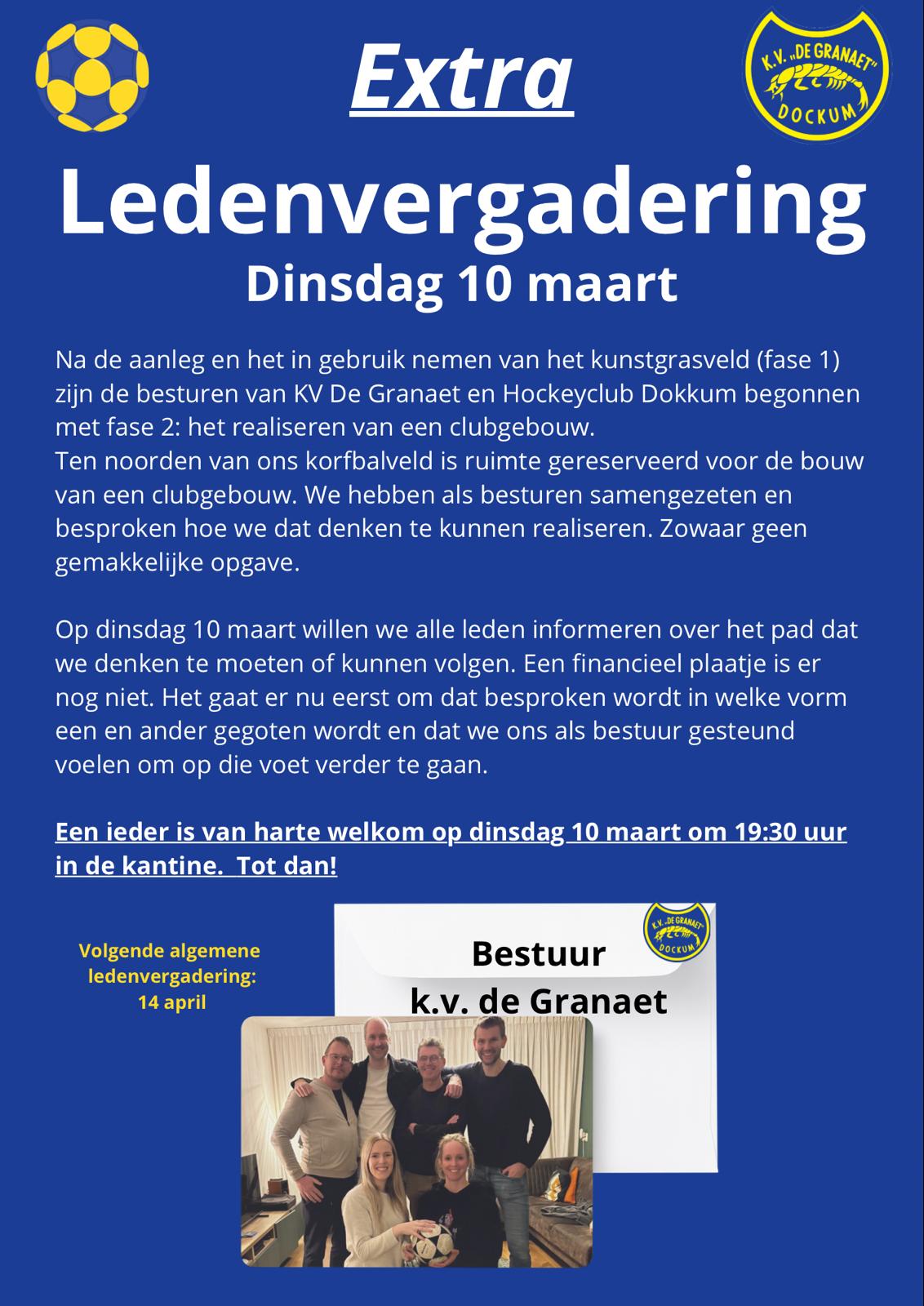 Extra ledenvergadering over nieuw clubgebouw